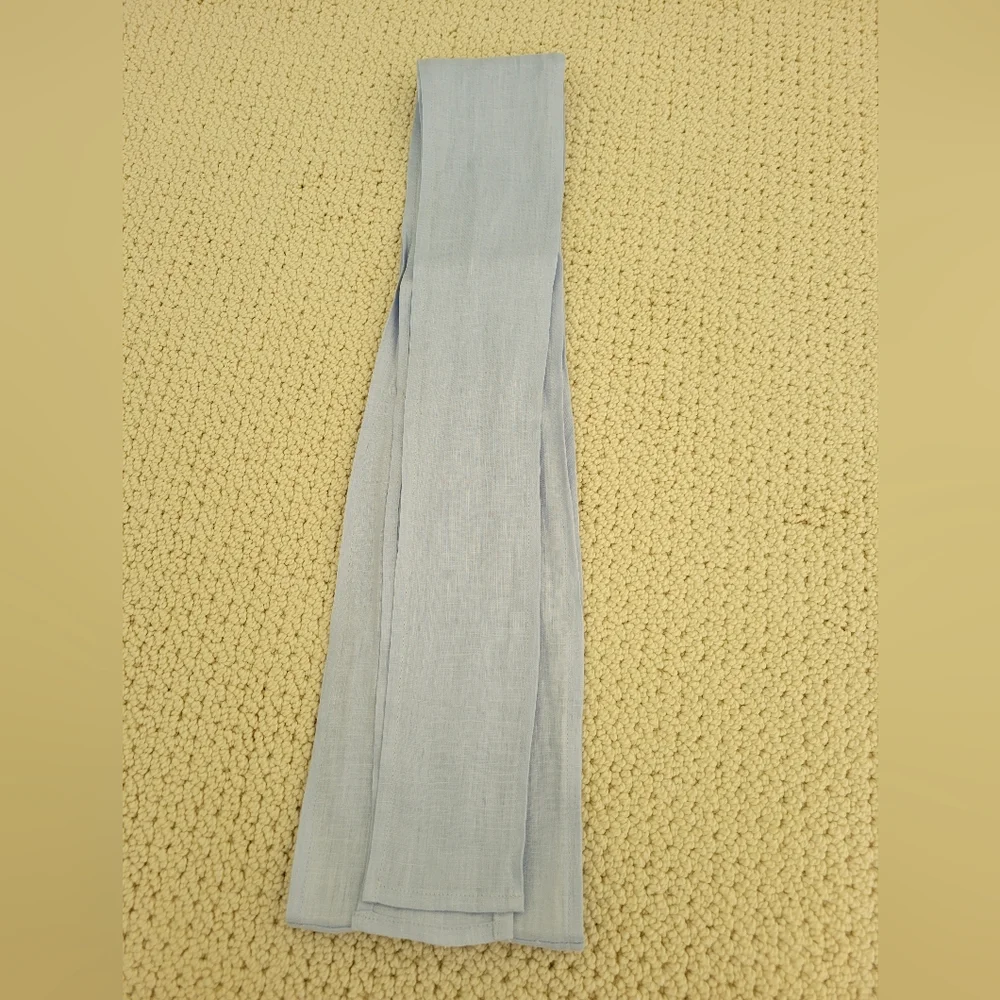 Redondo Frydman Solid Blue Linen Dress - Picture 9 of 11